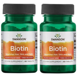 Swanson Biotina - Liberação Cronometrada 10.000 Mcg 60 Guias