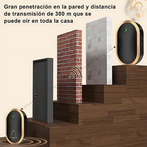 Para Campainha Sem Fio Impermeável De 300m 1 Transmissor 2 - Imagem 5