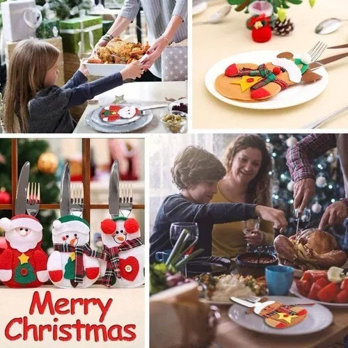 Hhh 12pcs Mesa Decoração Natal Enfeite Porta Natalinos - Imagem 2