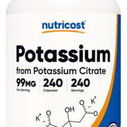 Suplemento Nutricost Citrato De Potássio 99mg 240 Cápsulas