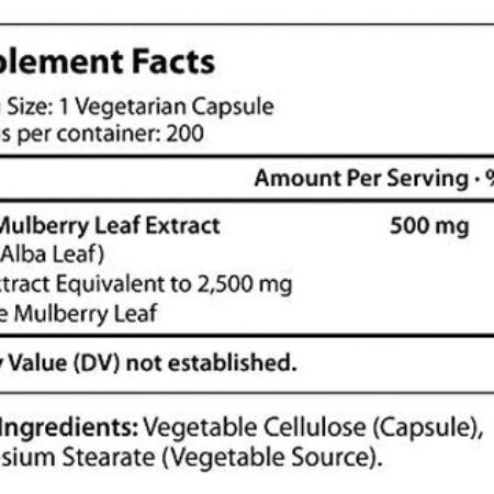 Extrato De Folha De Amoreira Branca 2.500mg 200 Cápsulas Veg - Imagem 2