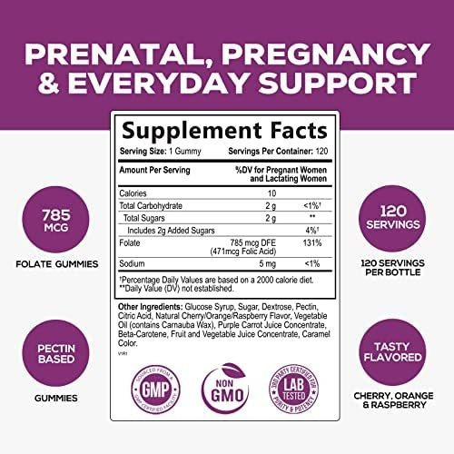 Vitamina Pré-natal/natures Nutrition/120 Gomitas - Imagem 2