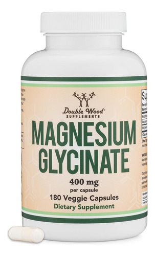 Glicinato De Magnésio, 400 Mg, 180 Cápsulas (seguro Para Ve