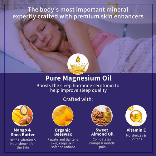 Creme De Magnésio Kiuoret Para Dormir - Loção Tópica De Magn - Imagem 4