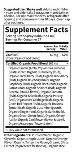 Vitamina C Garden Of Life Mykind Organics 60 Mg 2 Onças/lara - Imagem 4