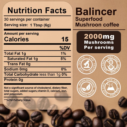 Café Com Cogumelo Balince Orgânico, 6 Cogumelos Adaptogênico - Imagem 3