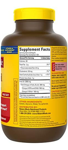 Óleo De Peixe Feito Pela Natureza 1000 Mg Cápsulas Moles, Ó - Imagem 7