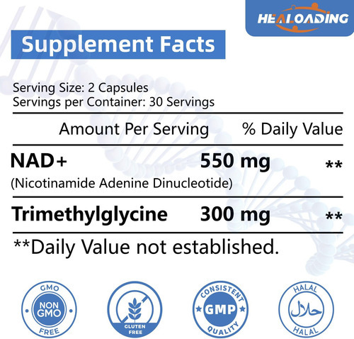 Suplemento Healoading Nad 550 Mg Nad + Suplemento Nad Cápsul - Imagem 2