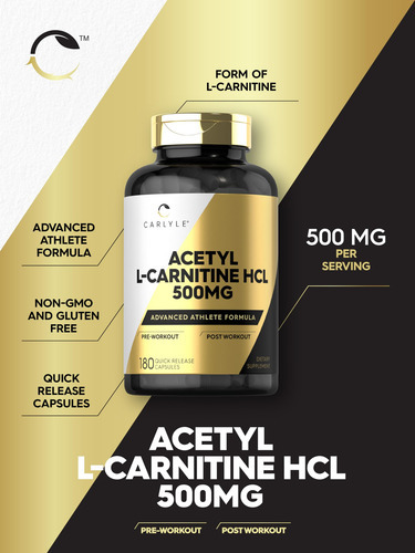 Suplemento Carlyle Acetil L-carnitina Hcl 500 Mg 180 Cápsula - Imagem 4
