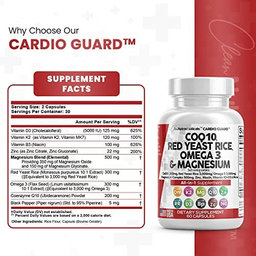 Coqmg Levedura De Arroz Vermelho 3000mg Omega Mg Complexo De - Imagem 4