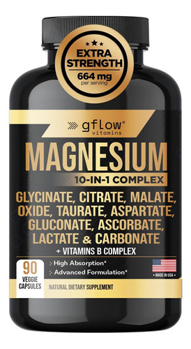 Suplemento Do Complexo De Magnésio De Vitaminas Gflof - 10 F
