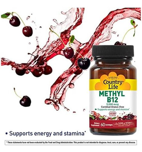 Cápsulas Country Life Metil B-12, 5000 Mcg, Contagem De 60 - Imagem 4