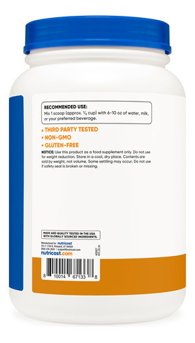 Proteína Em Pó Nutricost Whey Concentrate 907g De Ervilha De - Imagem 4