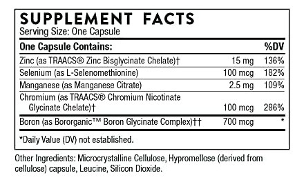 Thorne Trace Minerals - Suplemento Dietético Com Zinco, Boro - Imagem 2