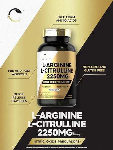 Complexo Carlyle L-arginina L-citrulina | 2250mg | 240 Cápsu - Imagem 4