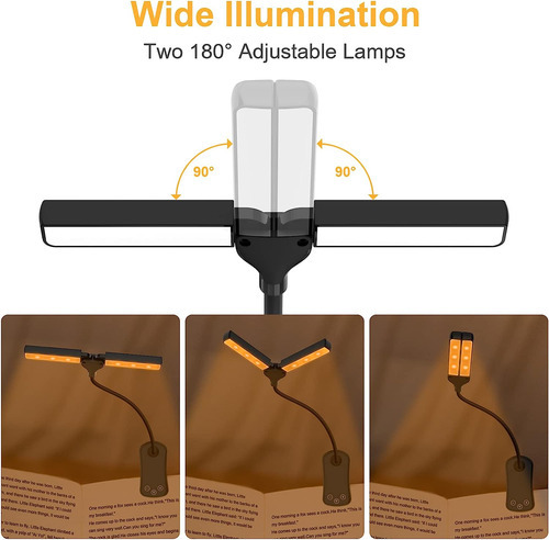 Luz De Leitura Para Livro Na Cama Led Recarregável - Imagem 3
