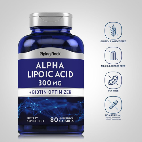 Ácido Alfa Lipóico Piping Rock 300mg | Plus Otimizador De Bi - Imagem 2