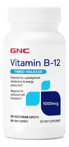 Vitamina B-12 Marca Gnc, 1000 Mcg, 90 Comprimidos