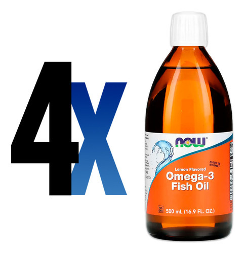 Ômega-3 Fish Oil Now Foods 500ml Sabor Limão Importado 4un - Imagem 2