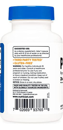 Suplemento Nutricost Pqq (pirroloquinolina Quinona) 20 Mg 60 - Imagem 3