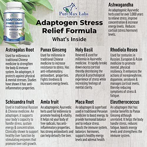 Fórmula De Suporte Imunológico Adaptogen Stress Relief, 60 - Imagem 3