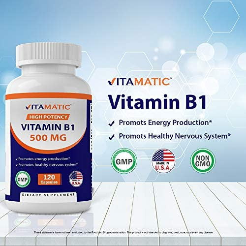 Vitamatic Vitamina B1 (tiamina) 500mg, 120 Cápsulas - Imagem 3