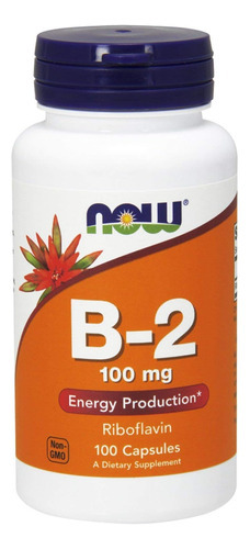 Now Vitamina B-2 (riboflavina) 100 Mg, 100 Cápsulas (pacote)