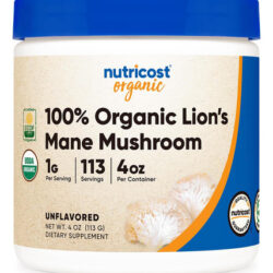 Nutricost Organic Lions Mane Cogumelo Em Pó 4 Onças - Certif