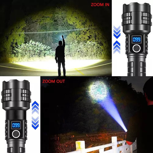 Lanterna Portátil Poderosa Led Recarregável 100000 Lúmens - Imagem 4