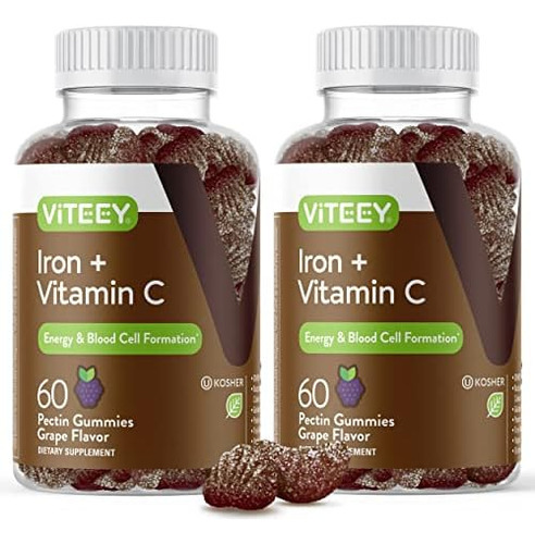 Gomas De Ferro 20 Mg + Vitamina C 26 Mg Para Deficiência De