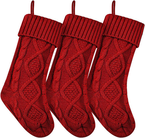 3 Pcs Meias De Natal Grandes Meias De Natal De Malha