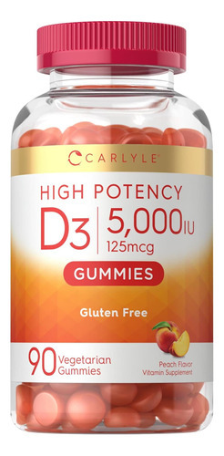 Gomas Carlyle Vitamina D3 | 5.000 Ui | 90 Contagem | Goma Co
