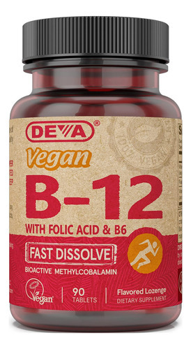 Vitamina B-12 Marca Deva, 1000 Mcg, 90 Comprimidos