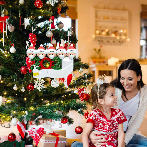 Enfeite De Árvore De Natal Personalizado: Papai Noel E Famíl - Imagem 8