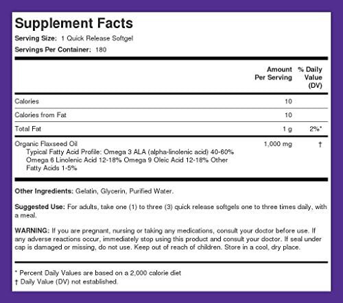 Cápsulas Softgel De Óleo De Linhaça Piping Rock 1000mg | Con - Imagem 8
