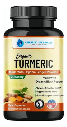 Curcumina De Cúrcuma Orgânica Orbit Vitals Com Pimenta Preta