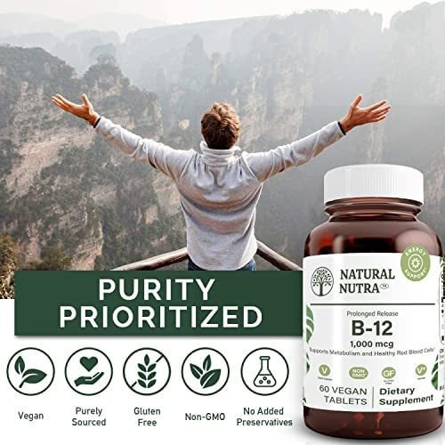 Natural Nutra Vegan Vitamina Bmcg, Suplemento De Cobalamina - Imagem 3