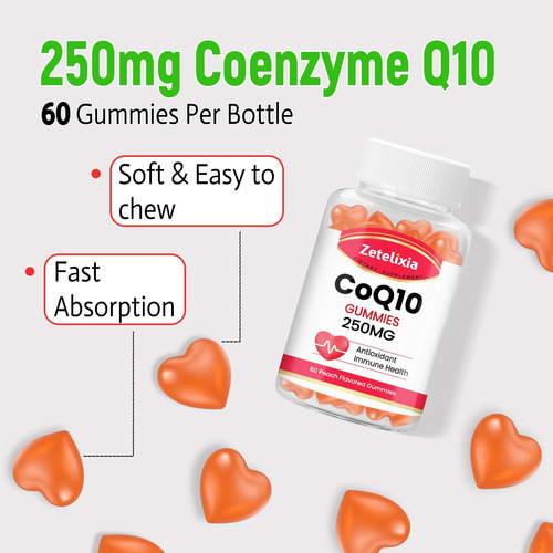 Zetelixia Coq10 Gummies, 5x Melhor Absorção Coenzima Q10 Par - Imagem 4
