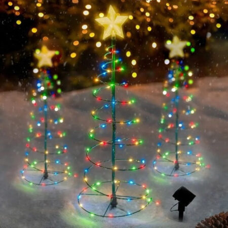 Pacote Com 3 Luzes Decorativas De Natal Para Jardim Ao Ar Li - Imagem 10