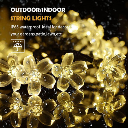 5m Luzes Natal Ao Ar Livre Luz Solar Da Corda Da Flor 20led- - Imagem 13