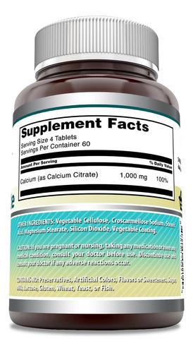 Fórmulas Incríveis Citrato De Cálcio 1000 Mg | Comprimidos | - Imagem 2