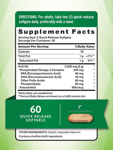 Natures Truth Óleo De Krill 2000mg Cápsulas Softgel | 60 Con - Imagem 2