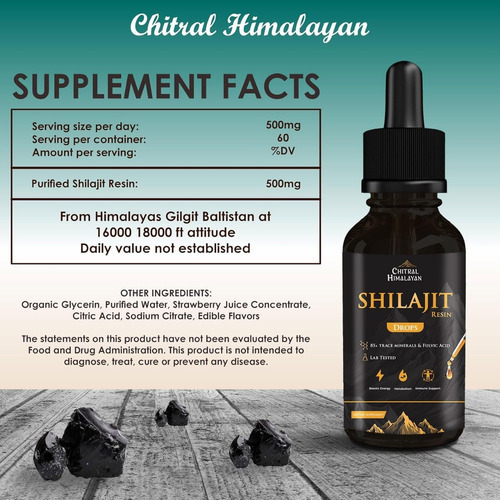 Suplemento Líquido Puro De Shilajit Do Himalaia De 60 Ml, Go - Imagem 2