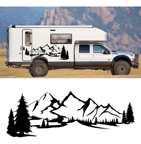 Adesivo Lateral Rv Motorhome, Decalque Diy Large Mountain Tr - Imagem 5