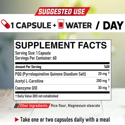 Dedicad 3in1 250mg Suplementos Mitocondriais Com Pqq 20mg, C - Imagem 2