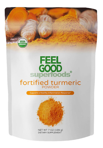 Feelgood Superfoods Fortificado Cúrcuma Em Pó - Suplemento V