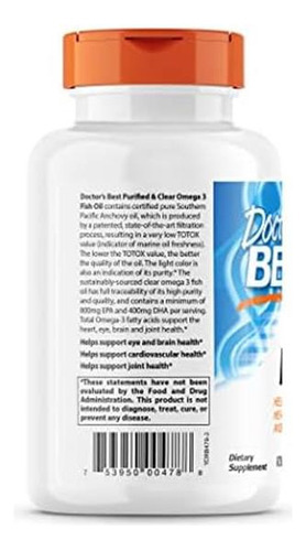 Doctors Best Purified & Clear Omega 3fish Oil, Sem Refluxo - Imagem 2