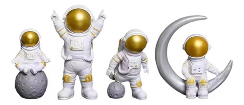 Estatueta De Astronauta De 4 Peças, Decoração De Estátua De - Imagem 7