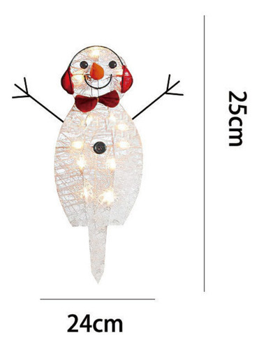 Conjunto De 3 Enfeites De Natal Com Luzes, Boneco De Neve - Imagem 7