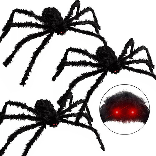 Aranha Peluda Com Pernas De Plástico, 75 Cm, Decoração De Ha